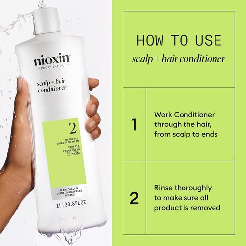 Nioxin Scalp + Hair Thickening Conditioner - For Natural or Untreated Hair | Niacinamide & Biotin | 33.8 Fl Oz