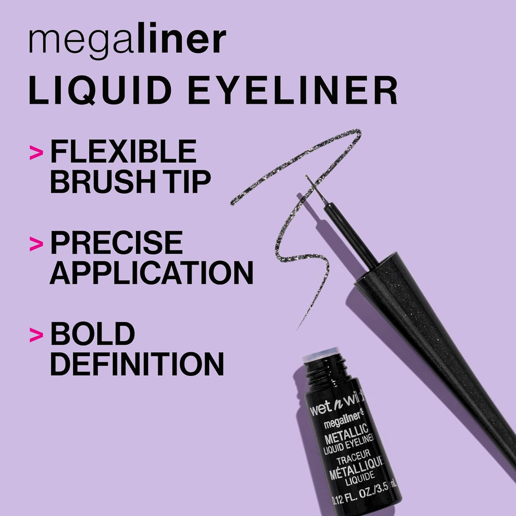 Wet n Wild MegaLiner Liquid Eyeliner - Intense Black Color for Bold Eye Looks