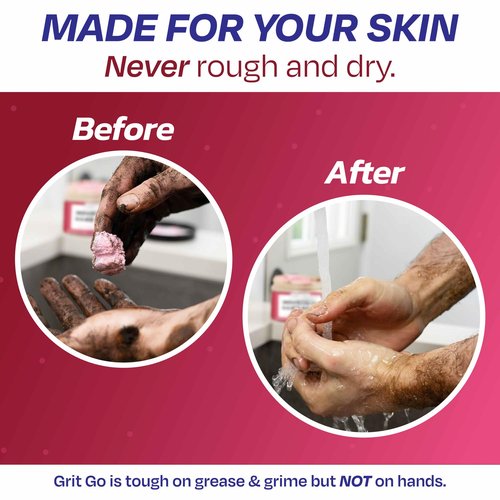 Grit Go Industrial Hand Soap – Heavy-Duty Gritty Hand Cleaner for Mechanics, Construction Workers & More – Removes Grease, Oil, Rust & Paint – Moisturizing & Exfoliating Hand Paste (1 lb)