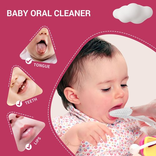 SOFYFINE 60 Counts Baby Tongue Cleaner and Oral Teeth Finger Toothbrush, Mouth and Gum Dry Wipes,for Newborn,0-24 Months Infants,Toddlers