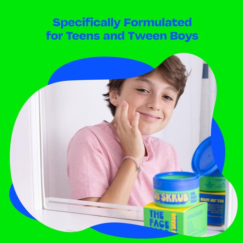 JB SKRUB The Face Lotion and Face Pads -Teen Boys, Tween and Kids Moisturizer for Cool Confidence, Grease-Free Freshness & Hydration with Blue Light Defense