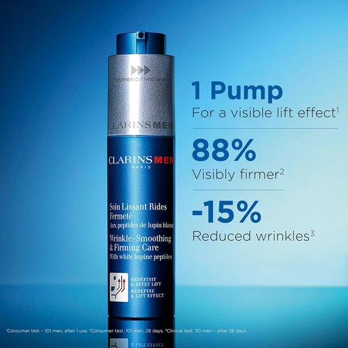 CLARINS MEN Anti-Aging Face Moisturizer - Wrinkle Smoothing & Firming | 1.7 Ounces for All Skin Types