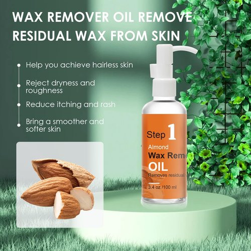 After Waxing Skin Care Kit, Almond Oil For Remove Wax Residue, Post Wax Cooling Aloe Vera Gel For Calm and Soothing Skin, 2 Bottles Hair Removal Waxing Kit for Women 3.9oz/100ml