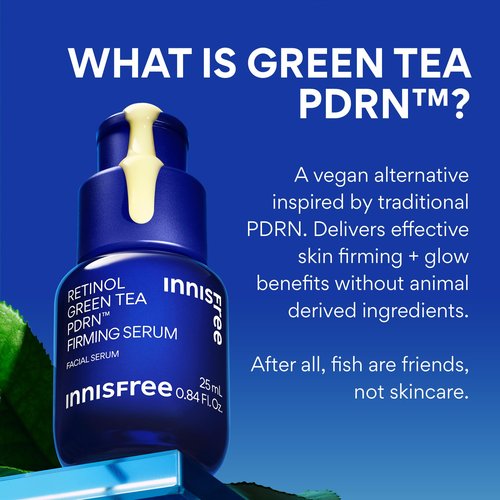 innisfree Green Tea Retinol PDRN Firming Serum, Vegan Korean Skincare for Fine Lines and Skin Texture