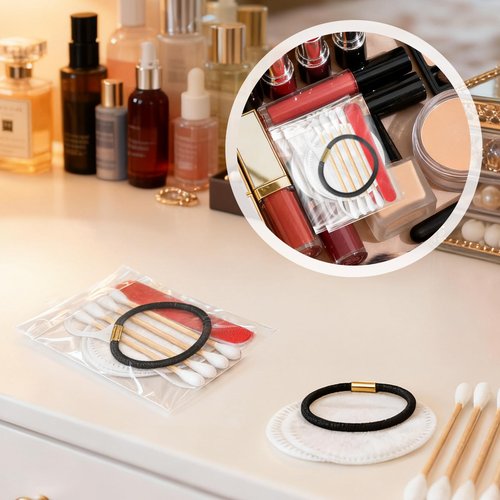 Bulk Hotel Vanity Kit Individually Wrapped Vanity Kit Travel,Hotel Hospitality Supplies,Hygiene Products Include Disposable Cotton Pads,Cotton Swabs,Hair Tie,Nail File,Dental Floss（50）