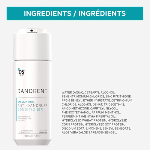 DS Labs Dandrene Dandruff Conditioner, 205mL - for Itchy, Flaky Scalp, Moisturizing Conditioner with Aloe Vera, Supports Scalp Health & Oil Control, For Seborrheic Dermatitis & Psoriasis