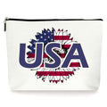 ZYQFN American Flag ‘USA’, Makeup Bag, Cosmetic Bag, Flower Pattern, Gifts For Birthday, Mothers Day, Christmas Day, Independence Day, For Women, Friends, Sisters, Ladys, Patriotic Decorations. (032)