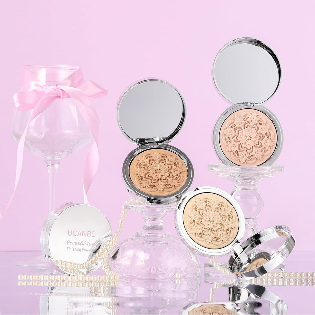 UCANBE Pressed Setting Powder – 2-in-1 Lightweight Foundation & Oil Control | Hydrating, Long-Lasting, Alcohol-Free | Smooth Matte Finish (Fair)