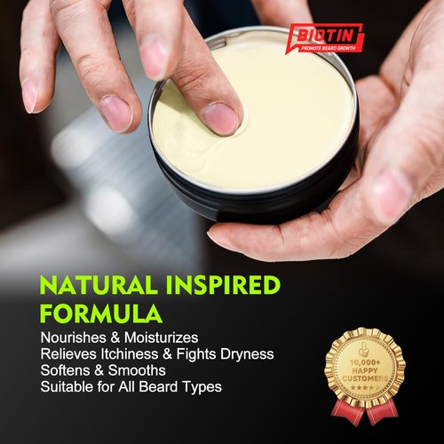 aokur 2 Pack Beard Balm for Men – Vanilla & Unscented – Biotin Beard Conditioner for Softening, Styling & Supporting Beard Growth – Gift Set for Father’s Day, Anniversaries & Christmas