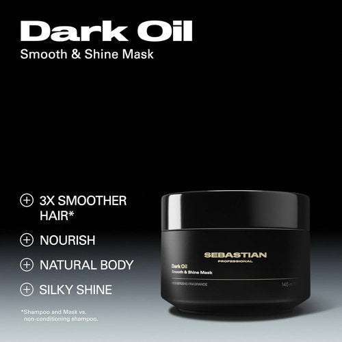 Sebastian Professional Dark Oil | Lightweight Hair Styling Oil for Smooth Shine | Infused with Sandalwood, Cedarwood & Argan | 1 fl oz