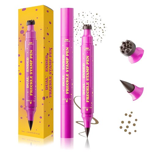 Skiennix Dual-Ended Freckle Pen & Stamp - Waterproof, Smudge-Proof Makeup Tool for Natural Sunkissed Look