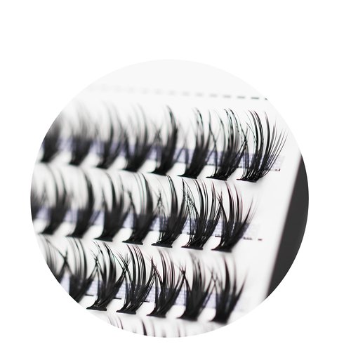 Bodermincer Black/Colored Cluster Lashes 240pcs 20D/40D DIY Eyelash Extension D Curl Long Individual Lashes Mixed Tray Faux Mink Lash Clusters Extensions 8-22mm (30D-10MM)