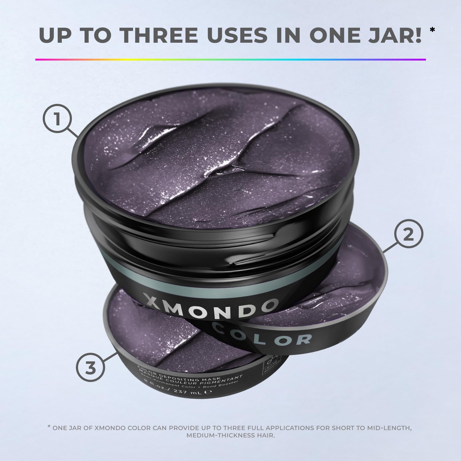 XMONDO Hair Color - Slate Grey Semi-Permanent Color | Vegan Formula with Hyaluronic Acid, 8 Fl Oz