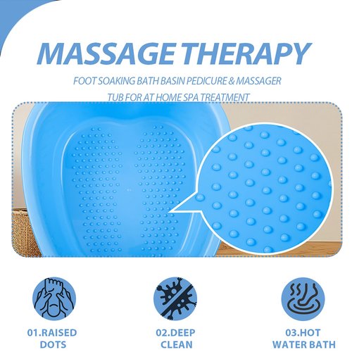 JOYMAY Foot Soaking Bath Basin, Soaking Tub, Large Basin, Feet Pedicure|Foot Massager, Ideal for Relaxation & Stress Relief - Perfect for Home & Spa Use (Blue)