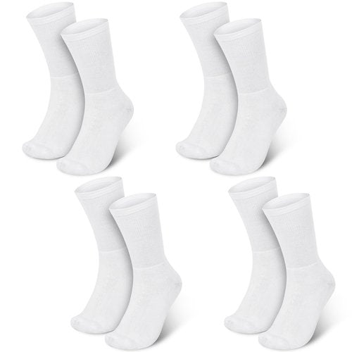 Silicherry 4 Pairs Cotton Soft Eczema Socks White Hydrating Moisturizing Therapy Cotton Socks Eczema Relief for Adult Wet Wrap Non Itch Soft Feet Treatment