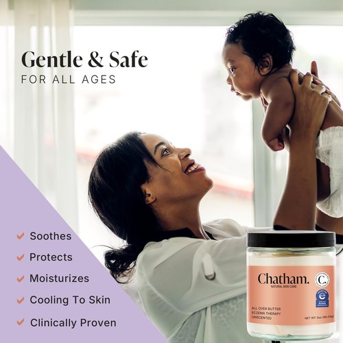 Chatham Natural Skin Care Eczema Relief Cream - Moisturizes & Soothes Dry Skin | 3oz, Steroid-Free