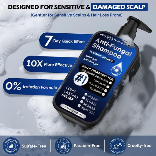 Skiennix Antifungal Psoriasis Shampoo - Relieves Scalp Itching & Dryness | 10.1 Fl Oz, Sulfate-Free