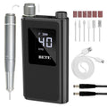 BETE Professional Nail Drill, 40000 RPM Cordless Electric Nail File Kit with 6 Bits, Rechargeable Efile for Acrylic Gel Nails Polishing, Manicure Tools for Salon Home Use, Black
