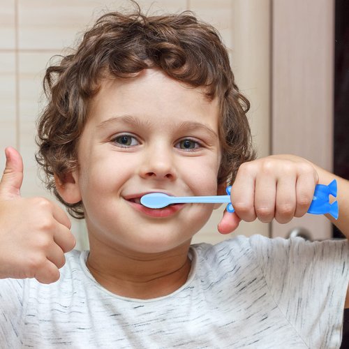 Gerrii Kids Toothbrushes Bulk Soft Lovely Little Kangaroo with Covers Suction Cup Individually Wrapped for Children Toddler Home School Camp Daycare Travel(100 Pcs)
