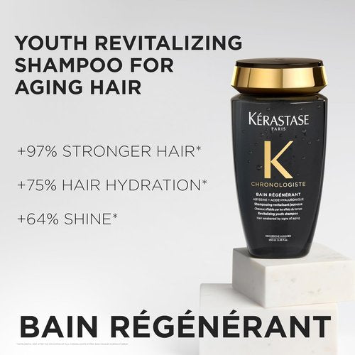 KÉRASTASE Chronologiste Bain Régénérant Shampoo - Revitalizing Anti-Aging Formula for Weakened Hair, 8.5 Fl Oz