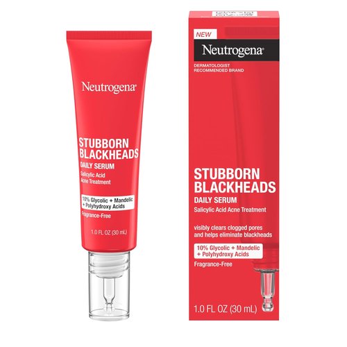Neutrogena Acne Facial Serum - Oil-Free Formula with Salicylic & Glycolic Acids | 1 fl. oz for Clear Skin
