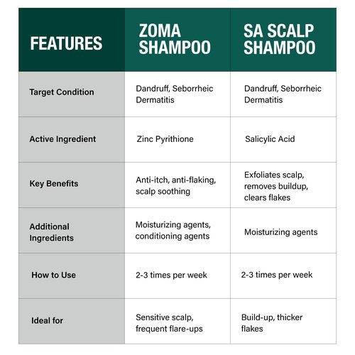 DCL Skincare Zoma Dandruff Control Shampoo with Zinc Pyrithione for Dry, Flake-Prone Scalp, 8 fl oz