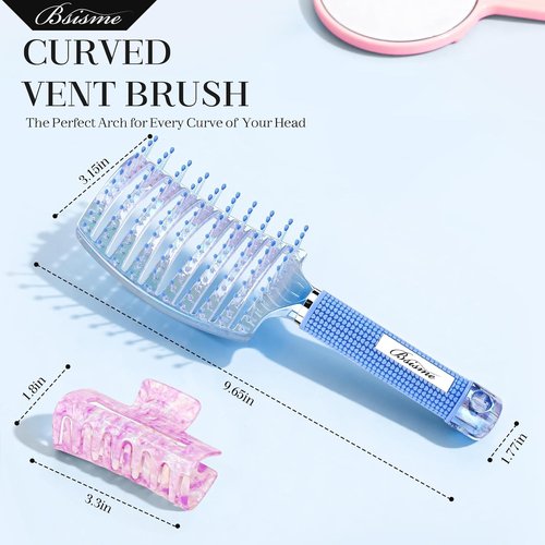 **Skiennix Professional Curved Vent Hair Brush - Faster Blow Drying & Detangling for All Hair Types**