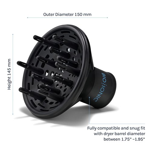 Bio Ionic Universal Diffuser - Fast-Drying Hair Dryer Attachment for Frizz Control - Fits 2.25" Blow Dryers | Professional Tool for All Hair Types