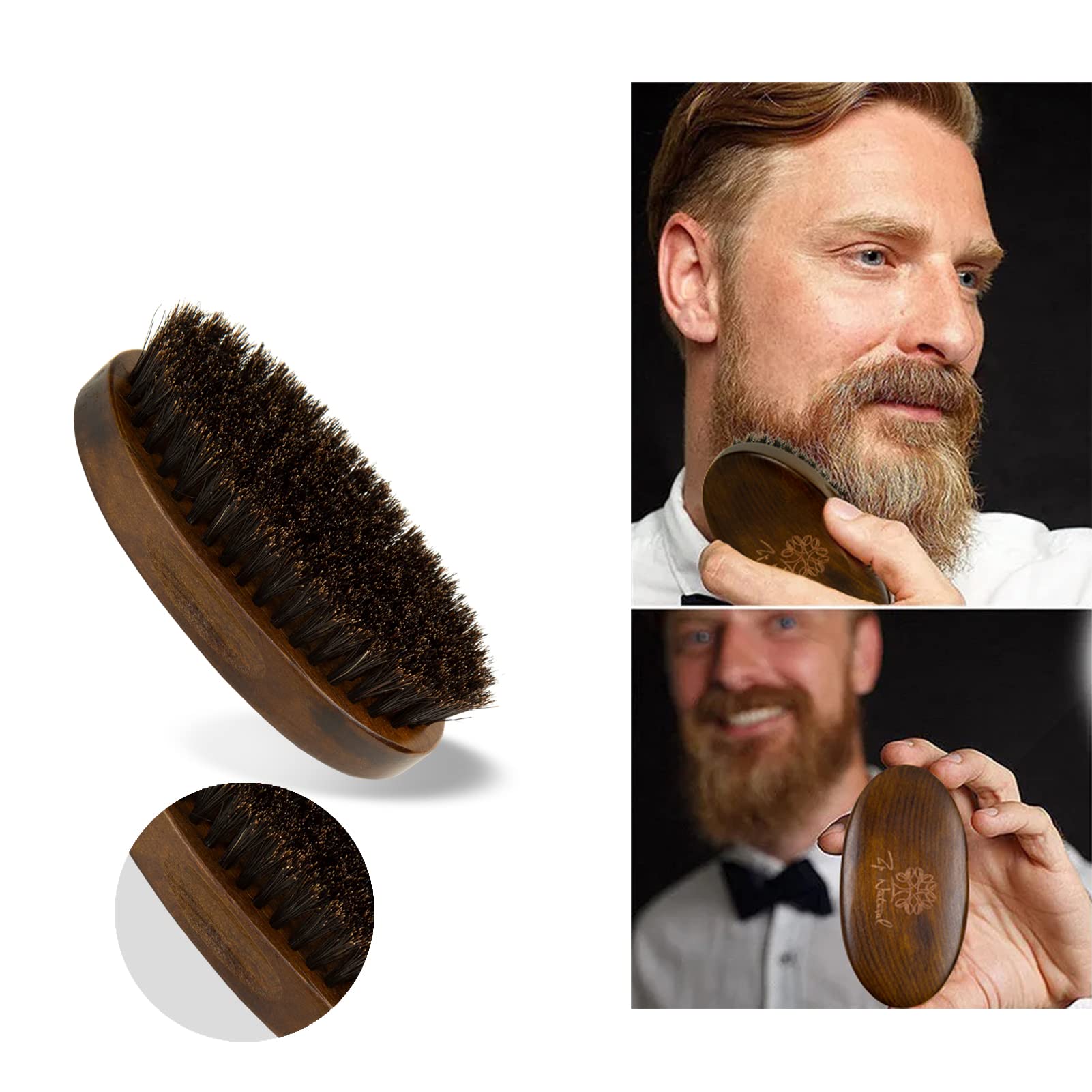 ZP Natural Beard Grooming Kit For Men - European Vintage Style w/Beard Comb, Beard Brush, Beard Bar - Focusing On Men's Beard Care, Mastering The Beards Of Men All Over The World