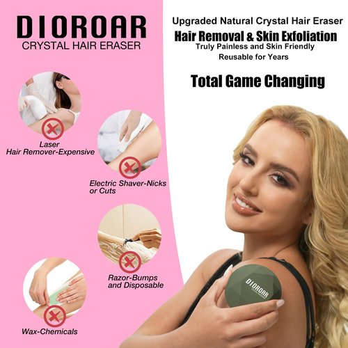 Skiennix Crystal Hair Eraser - Upgraded Painless Hair Remover | Effective Nano Glass Exfoliation (Olive Green)
