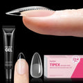 Beetles Tipex Instant Apex Nail Tips, Almond Medium, 16 Sizes (00-14), 224PCS with 20g Tipex Solid Nail Glue, Thick Strong Tips with Built-In Apex for DIY Extensions