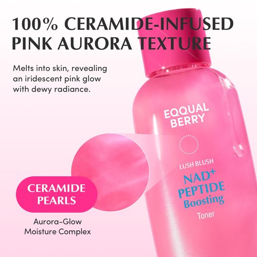 EQQUALBERRY NAD+ Peptide Boosting Toner – Radiance-Enhancing, Hydrating & Firming Toner for Dull Skin, Fine Lines & Wrinkles with Peptides & Ceramide – Anti-Aging Korean Skincare(5.07 fl.oz/150ml)