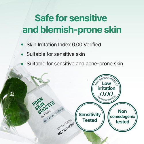 Meditherapy PDRN Skin Booster Serum – Centella PDRN & D-Panthenol for Redness Relief and Rejuvenation, Gentle Cica Facial Serum for Sensitive Care, Korean Skin Care, 100 ml (3.38 fl.oz)