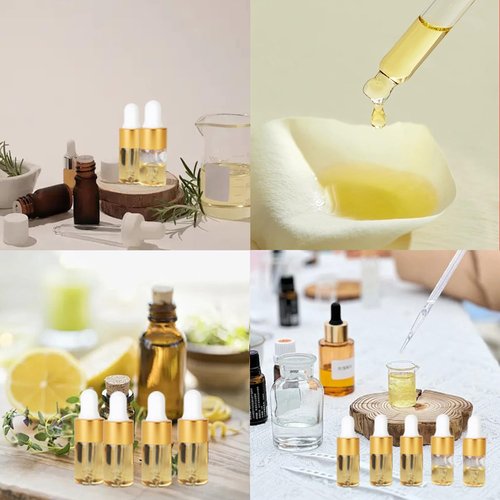 36 Piece Mini Glass Dropper Bottles Set, 3ml Mini Stratum Corneum Essential Oil Dropper Empty Bottles, Suitable for Essential Oil Perfume Cosmetic Liquid Travel Sample Containers (Transparent)