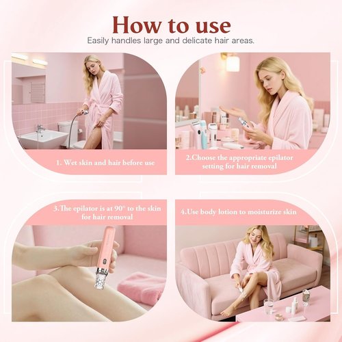 Epilator,2 in 1Epilator for Women Rechargeable,Womens Electric Shaver with LED Light,Rechargeable,Hair Removal for Women Legs/Face/Bikini/Arms,Smooth Epilator Trimmer Travel Kit Set Upgrade