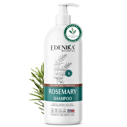 Edenika Botanicals Rosemary Oil Shampoo - Biotin Formula for Thinning Hair, Sulfate-Free, 16 fl oz