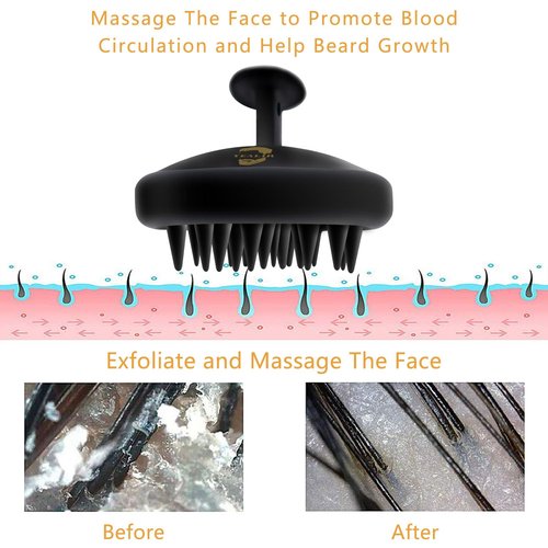 Beard Brush for Men, Silicone Beard Scrubber, Deep Cleans, Hair & Beard Exfoliator Helping Beard Shampoo Better Clean the Beard, Good Helper for Beard Oil - Eco & Reusable