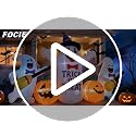 8FT Halloween Inflatable Ghosts with Broom & Pumpkins LED Yard Decor - Black & White
