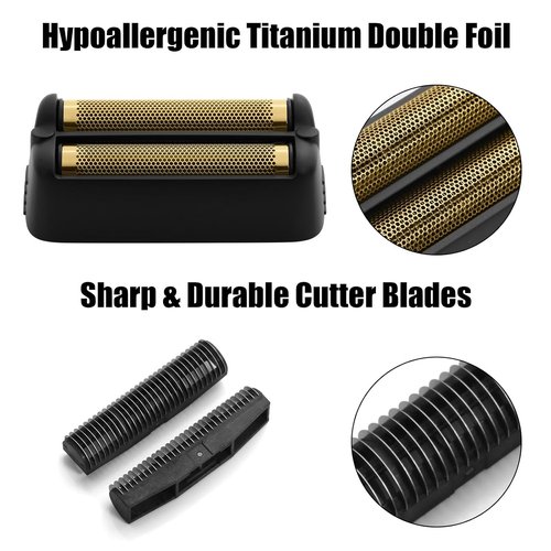BaBylissPRO FX79RF2MB Replacement Foil & Cutters - Hypoallergenic Extra-Close Shaver Head, Matte Black