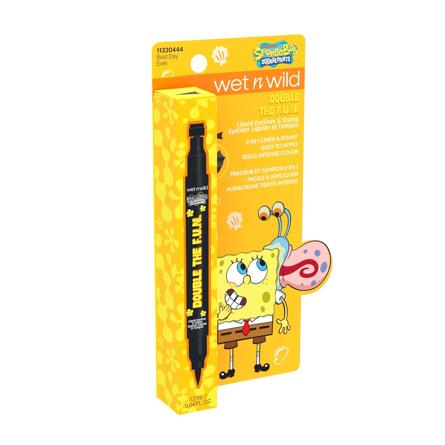 Wet n Wild Spongebob Double The F.U.N. Liquid Eyeliner & Stamp - Vibrant Colors for All-Day Wear