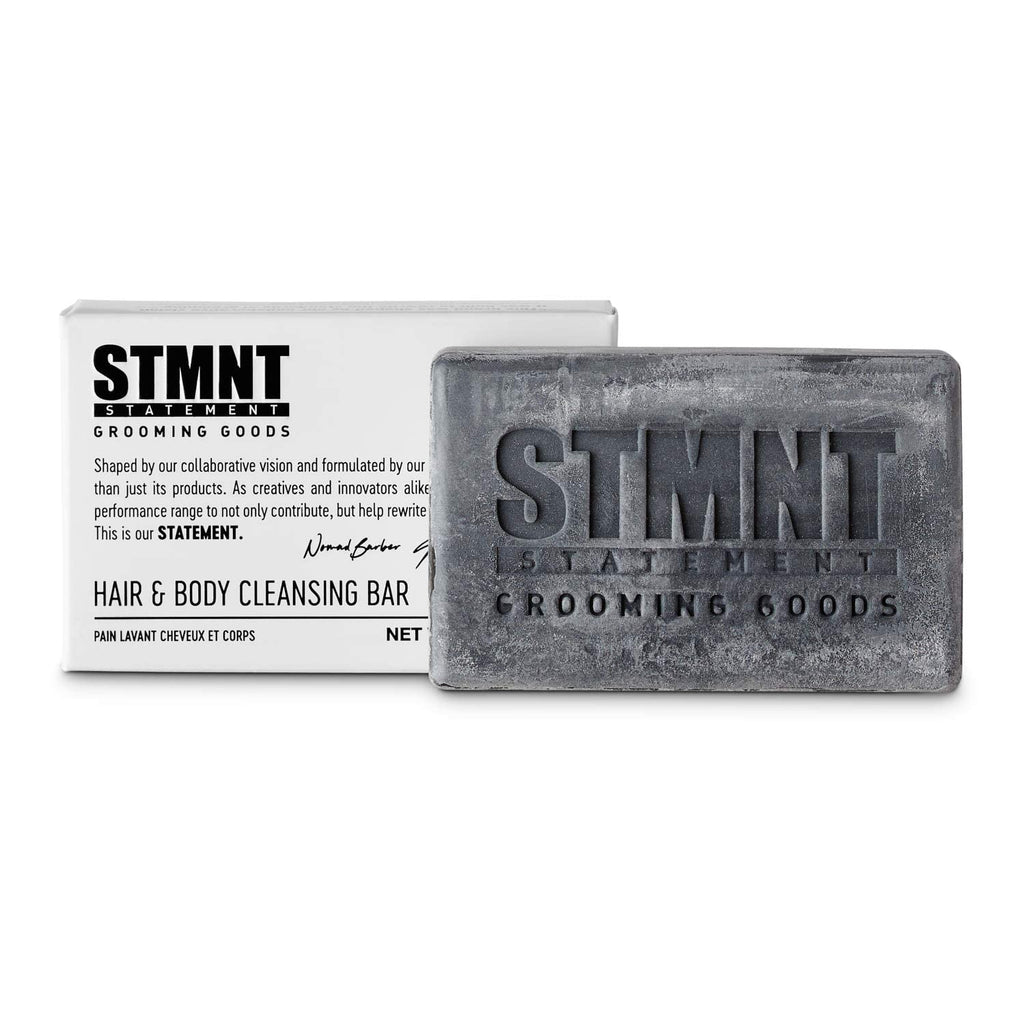 STMNT Grooming Goods Hair & Body Cleansing Bar - 4.4 oz | Sulfate-Free Moisturizing Formula with Activated Charcoal
