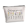 SYIJIMSJKT Inspirational Gifts for Women Cosmetic Bag God Says You Are Christian Gifts for Women Faith Travel Organizer Makeup Bag Encouraging Meaningful Birthday Christmas Gifts for Teenager Sister