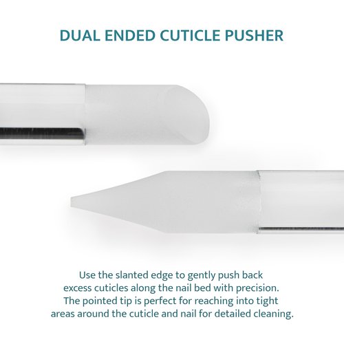 Glass Cuticle Pusher - Durable Crystal Glass Manicure Stick - Dual Ended Nail Cuticle Pusher - Professional Nail Care Must Have