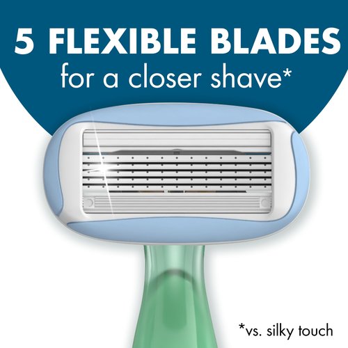 BIC Soleil 5 Escape Scented Women's Disposable Razors, 5 Blades, Comfortable Shave, Jasmine & Eucalyptus Scented Handle Shaving Razors for Women, 4 Count