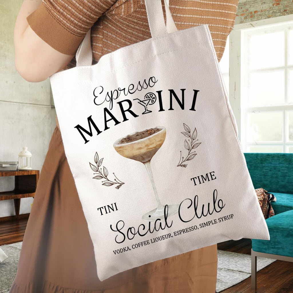 WCGXKO Espresso Martini Bachelor Bachelorette Birthday Party Favor Tote Bag Espresso Martini Lover Gift (T-Martini)