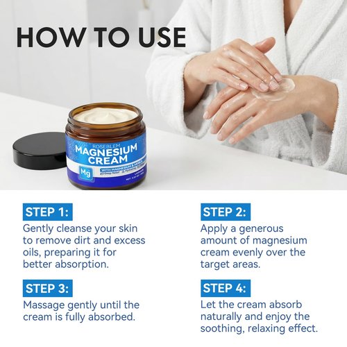 Roseblem Magnesium Cream with Arnica & Lavender – Muscle Relief, Relaxation & Sleep Support, Gentle Moisturizing Cream with Shea Butter & Jojoba Oil for Sensitive Skin, Natural Daily Use, 3.53oz
