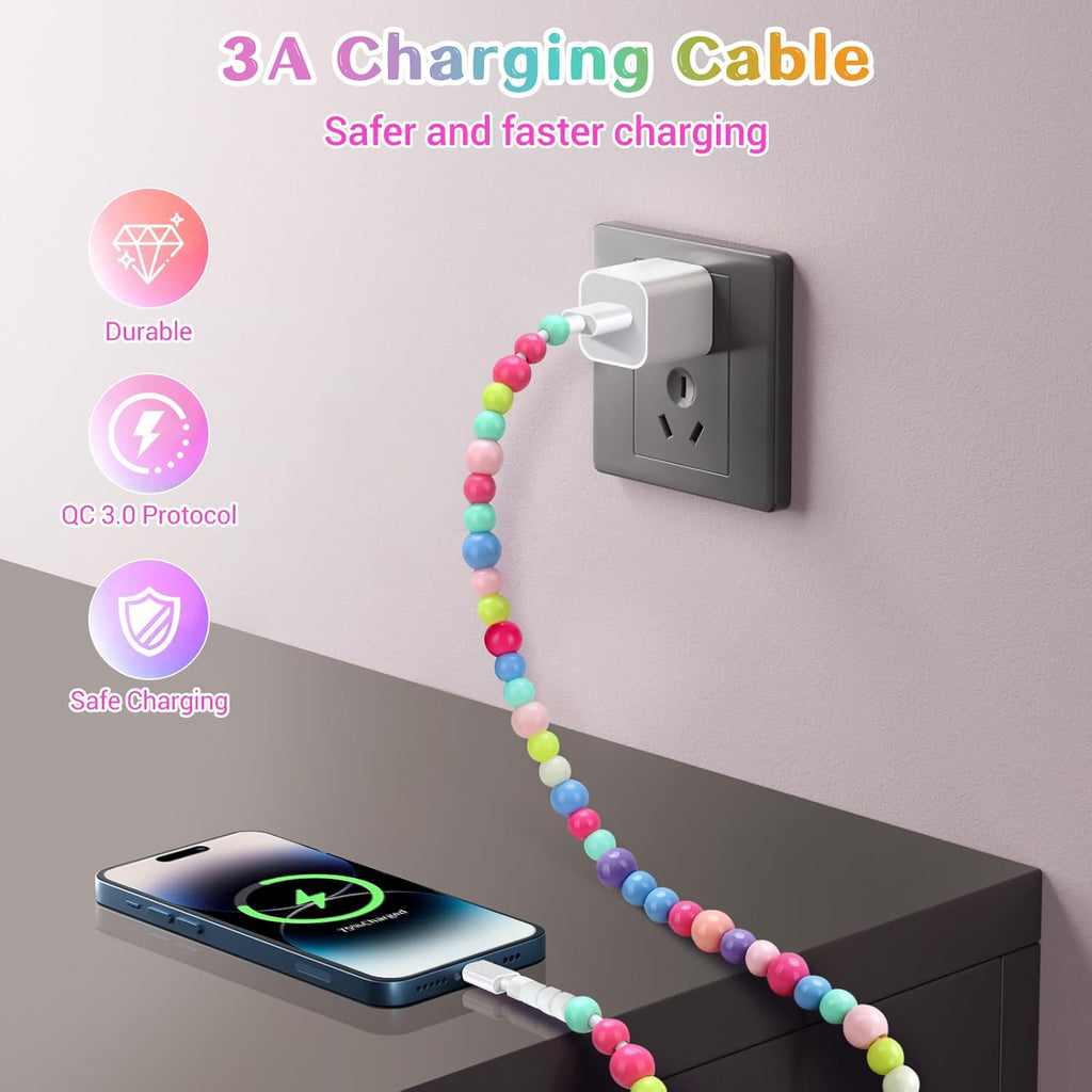 Aolcev USB C Cable - 66W Fast Charging Cord | 3.3FT Beaded Design for iPhone 17/16 Pro Max & Galaxy S26/S25/S24