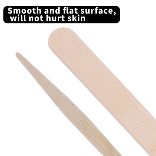 Senkary 500 Pieces Wooden Wax Sticks Waxing Spatula Applicators Wood Craft Sticks for Body Eyebrow Legs Face Hair Removal (Small and Large)