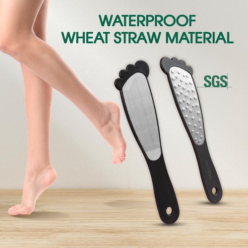 Hotosu 2 Sided Foot File Callus Remover Stainless Steel for Wet & Dry Skin – Professional Cheese Grater for Feet & Foot Rasp for Smooth Feet, Pedicure Tools for Feet, Gentle Foot Care at Home (Black)
