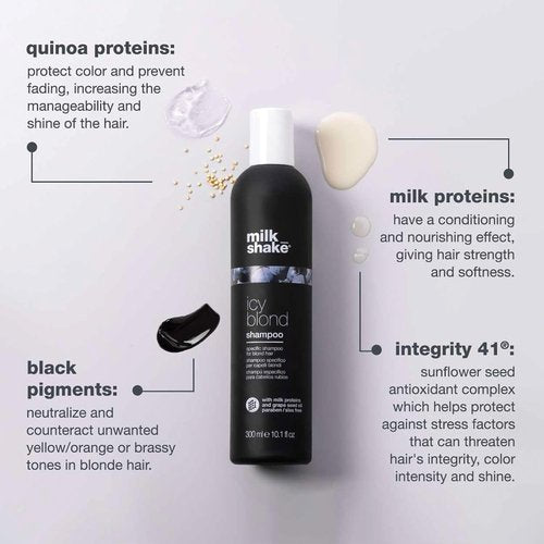 Milk_Shake Icy Blond Shampoo - Award-Winning Formula to Cool Brassy Tones | Perfect for Platinum Blonde Hair